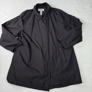 LL Bean Women's Packaway Jacket Size XL Black Nylon Waterproof Light Lined